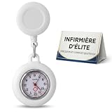 UKCOCO Montre Infirmière à Clip: Broche Rétractable en Silicone Ergonomique   pour Blouse Médicale, Tenue de Travail et Cadeau pour Infirmières et Médecins