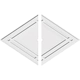 Ekena Millwork CMP36X24DD2-01000 Diamond Architectural Grade PVC Contemporary, Two Piece Urethane Ceiling Medallions 36