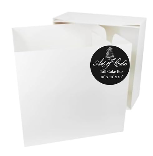 Art of Cake® White Tall Cake Box 254 x 254 x 254mm (10 x 10 x 10'') - Pack of 5