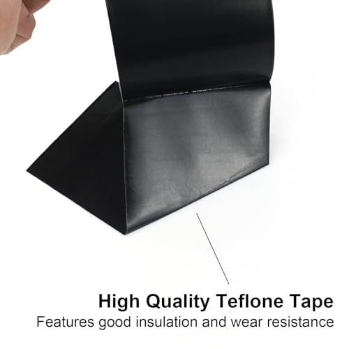 Image of BOMEI PACK Black PTFE Teflonn Glass Cloth Tape, 3'' x 33ft High Temperature Tape Fiberglass Adhesive, Heat Resistant for Fabric,High-Speed Sealing Machine,Vacuum Sealer Machine,1 Pack