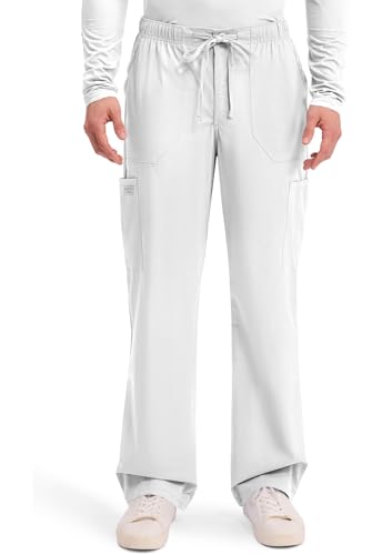 Image of Cherokee WW Professionals Scrubs for Men Tapered Leg Mens Cargo Scrub Pants | Comfortable Poplin Fabric, 2-Way Stretch, Zip Fly, Drawstring, Easy Care, For Active Shifts, Made for Nursing Professionals