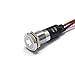 Alpinetech PL12MS 12mm 1/2" 12V LED Metal Signal Indicator Pilot Dash Light (Single Arrow)