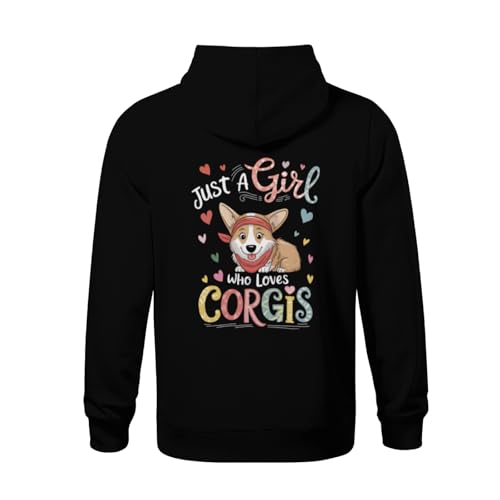 Kids Vintage Just A Girl Who Loves Corgi Boys Girls Lightweight Kangaroo Pocket Fleece Hoodies3