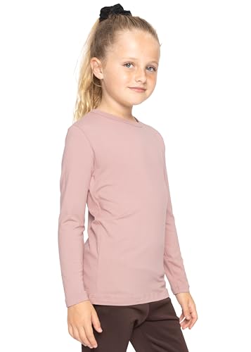 Image of Shirts for Girls Long Sleeve Crew Neck Top, Hoodie or 3 /4 Sleeve Soft Stretch Kids Lightweight Size 2-16
