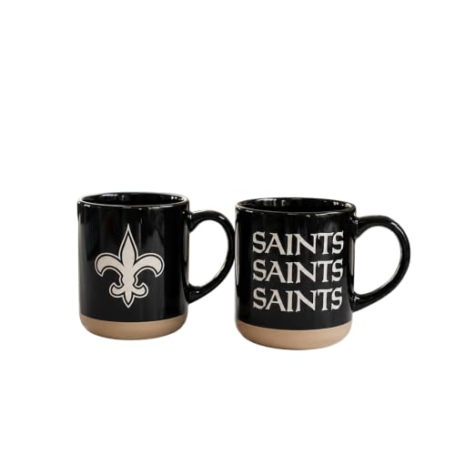 Proformance Home NFL New Orleans Saints Echo Logo 2-Pack 14 oz Debossed Mug Set
