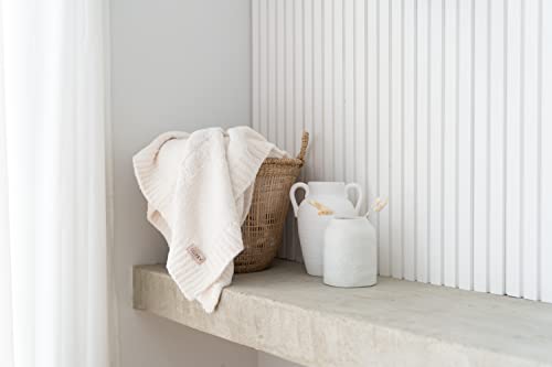 Dluxev Luxurious Super Soft Throw Blanket, Fluffy Cozy Ivory Blanket For Bed, Knitted Lightweight Comfy Texture, Off White Chic Throw For Sofa/Couch, Gift For Women, Cream Cable Knit 50"X60" #TOP3