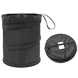 Collapsible Car Trash Can, Mini Portable Automotive Garbage Bag,Waterproof Hanging Car Trash Bag with, Car Trash Bin, Black(1 Pack)