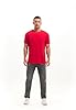 RONOMO Men's Solid Color Comfortable T-Shirt(JS Red XXL) #1