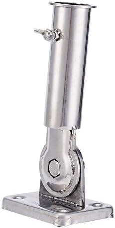 HOLECO Stainless Steel Flag Pole Holder Wall Mount Adjustable Flag Bracket for House(Silver)