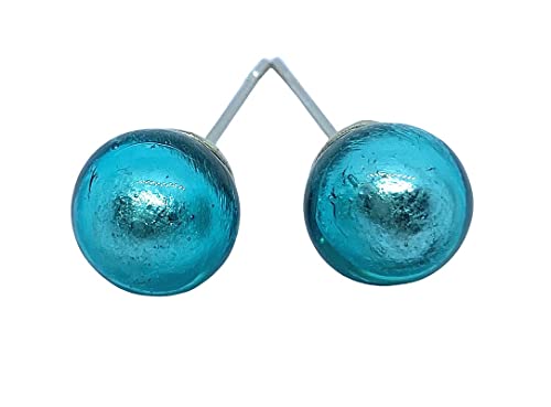 Boucles d'oreilles Murano plaqué argent 0,7 cm délicates pour femme