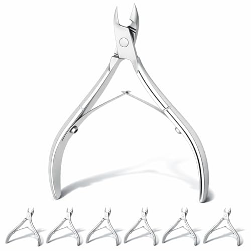 Mudder 8 Pieces Stainless Steel Cuticle Nippers Pointed Blade, Silver