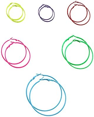 IDB Classic Stainless Steel Big Hoop Earrings - 2.32" x 2.48" x 0.07" (59x63x2mm) - Multiple Colors to choose from