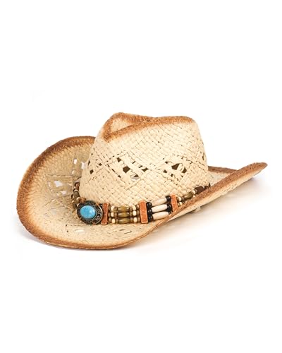 Zylioo Oversize XXL Straw Cowboy Hats,Large Summer Fedora Hat,Unisex Wide Brim Beach Hat with Belt Buckle