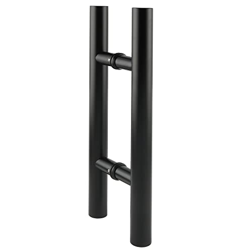 Alise Shower Door Handle, 16" Sliding Glass Door Handle, Back to Back Handle Glass Door Pull, Compatible with 1/8" to 3/5" Glass, SUS304 Stainless Steel Shower Hardware Replacement, Matte Black