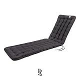 HAVE A SEAT Living - Auflage für Deckchair 190x50 cm - Bequeme Liegestuhl Auflage, 8 cm Dick - Waschbar bis 95°C, Orthopädisch, Wetterfest - Made in Germany (190x50 cm, Grau/Anthrazit)