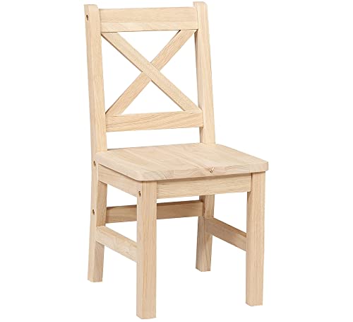 Ehemco Solid Hard Wood Kids Table And Chair Set (4 Chairs Included), Unfinished, 5 Piece Set #TOP2