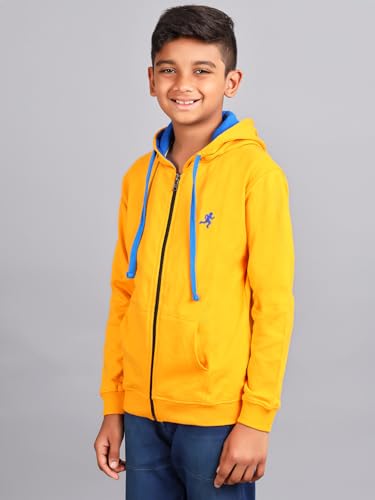 Image of ZION Hoodies for Boys - Cotton Hoodies Sweatshirt with Zipper | Solid & Regular Fit with Embroidery | Long Sleeve | for Every Occasion | Multiple Sizes & Colors (Pack of 1)