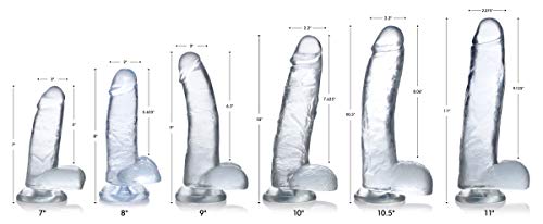 Godefroy transparent 25 cm avec ventouse et testicules réalistes - 5