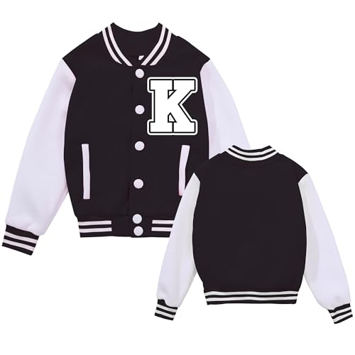Image of BAICAIYU Kids Baseball Jackets Boys and Girls Varsity Coat Buttons Cardigan Letter Sport Letterman School Jacket