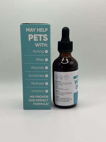 Hot Spot Treatment for Dogs is Better Used with a Dog Cone | Cat Wound Care with Silver + Chlorhexidine for Pets | Drops Help with Scratches, Bites, and Sutures After Surgery | 2 oz