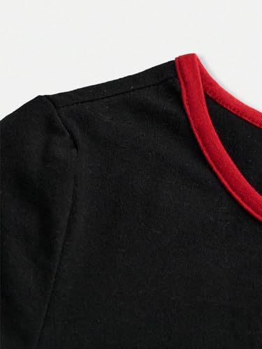 Floerns Girl's Rhinestone Graphic Tees Short Sleeve Crew Neck Cute Cropped T Shirts3