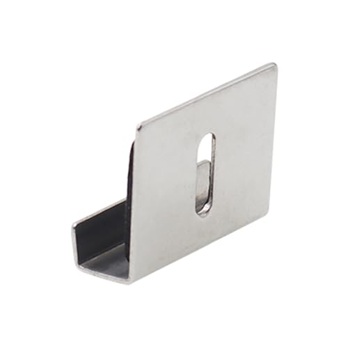 Image of Metal Mirror Clip,ULIFESTAR SUS304 Wide Channel Mirror Hanger Clip,Large Mirror Retainer Clip,Heavy Frameless Mirror J-Channel Mount Wall Clips with Screw 25*30mm /0.98*1.18 inch with Gasket Silver 16PCS