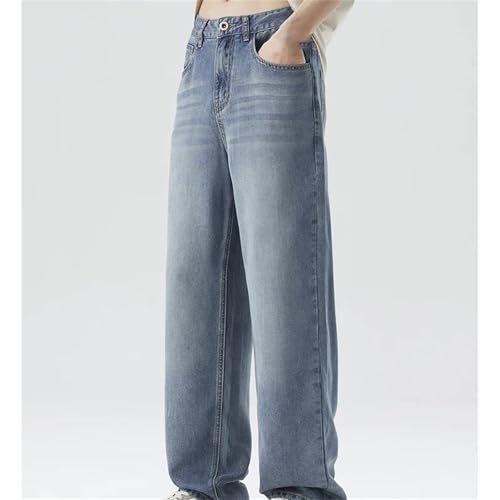 Men's Spring Fall Jeans – Loose Soft Straight Denim Pants, Casual Fashion Streetwear Trousers3