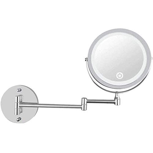 Miroir de rasage à double source rechargeable et tactile pour mur