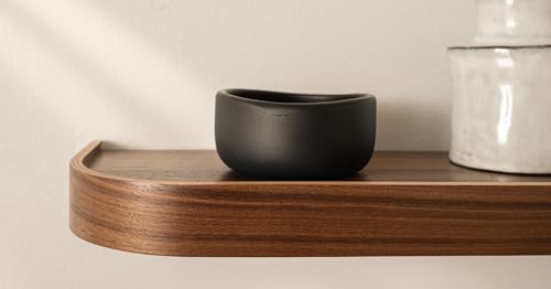 Kazai.® Estante de Pared 'Toke' | Repisa para Cuadros en Chapa de Madera Natural | Estante Flotante para Fotos, Decoración de Pared y Almacenamiento para Baño, Salón, Cocina, Dormitorio | Nogal