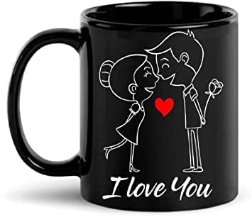 Image of Ceramic Printed Tea Coffee Mug, Love Quotes Cup, Best Gift for Wife, Husband, Girlfriend, Boyfriend, Anniversary, Valentines Day (Design-3)