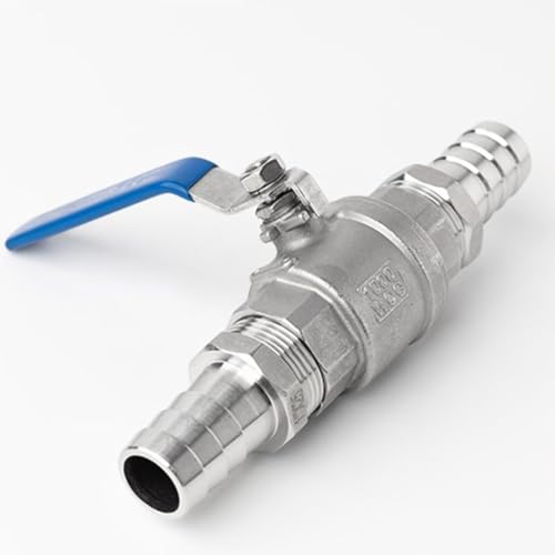 Válvula de bola de drenaje DN15 en acero inoxidable con conector de espiga 8mm 4