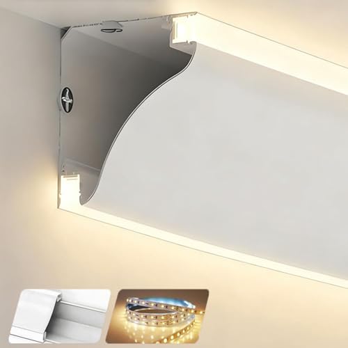 Bandeau LED double éclairage indirect avec profilé aluminium 1m 220v lumière blanche - 2