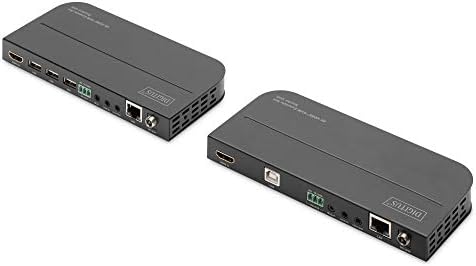 DIGITUS Zestaw przedłużaczy HDMI KVM, TCP/IP, 100 m, 3 x USB, 4K/30 Hz