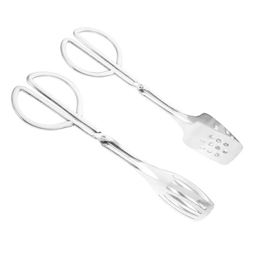 Healifty 2 piezas Pinzas de Cocina Tijera de Acero Inoxidable para Ensalada y Carne Diseño Ergonómico para Bar Buffet y Barbacoa Uso Interior y Exterior