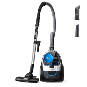 Philips PowerPro Compact Beutelloser Staubsauger, 900 W PowerCyclone 5, Allergy H13-Filter, 76dB, TriActive Nozzle, 6m Kabel, Weiß, 1.5L (FC9332-09)