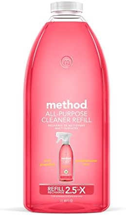 Method All-Purpose Cleaner Refill, Pink Grapefruit, Plant-Based and Biodegradable Formula Perfect for Most Counters, Tiles, Stone, and More, 68 Fl Oz bottles, (Pack of 1)
