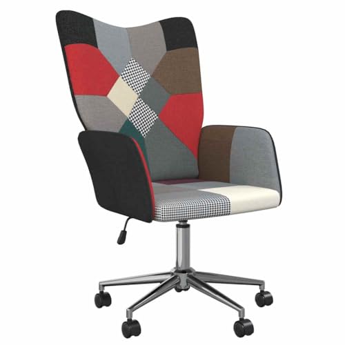 vidaXL Relaxsessel, Sessel mit Armlehne, Fernsehsessel für Wohnzimmer, Drehbarer Polstersessel Lesesessel mit Stahlrahmen, Patchwork Stoff vidaXL Relaxsessel, Sessel mit Armlehne, Fernsehsessel für Wohnzimmer, Drehbarer Polstersessel Lesesessel mit Stahlrahmen, Patchwork Stoff
