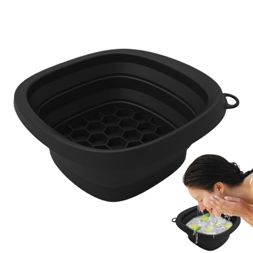 fayarrd Cuenco de inmersión fría de la cara – Cuenca para inmersión fría de la cara | Silicona con bandeja para cubos incorporado, rodillo facial cuenca para lavado frío plegable para cuidado