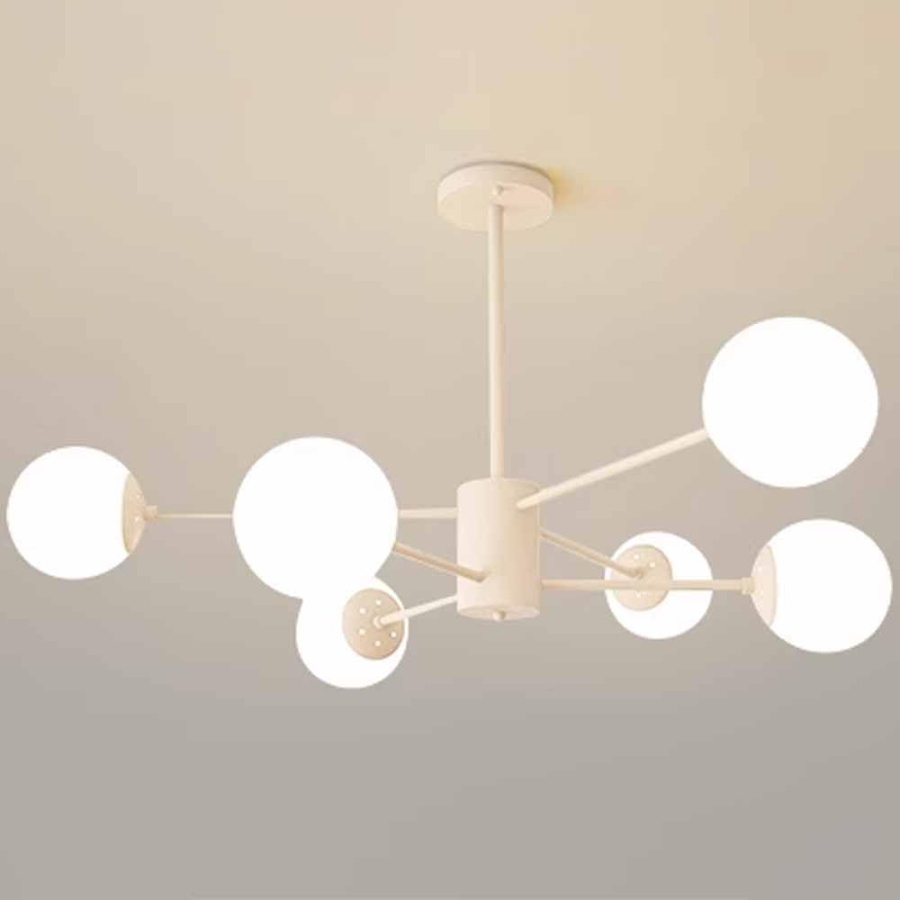 Lustre style années 50 verre blanc éclairage tamisé chambre