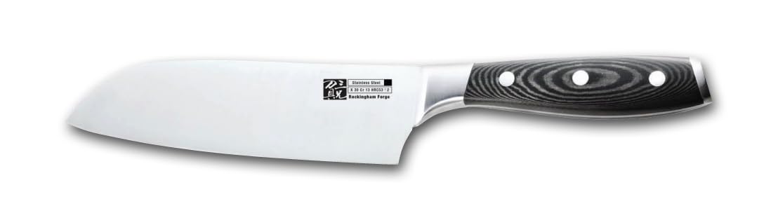 Rockingham Forge 9100 Series 7" Santoku Knife Stainless Steel Blade, Micarta Handle