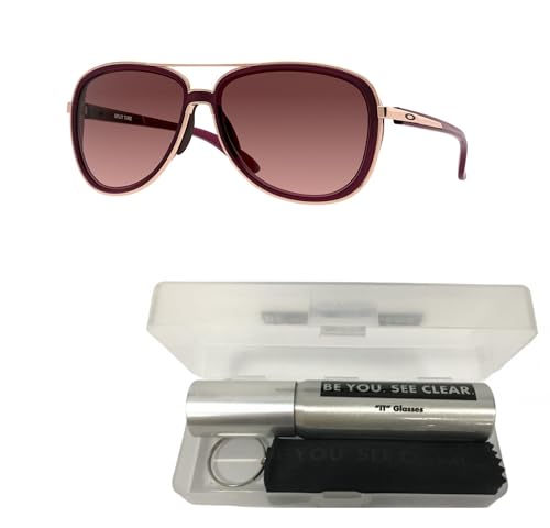 Oakley OO4129 Sunglasses Bundle: OO 4129 SPLIT TIME 412902 Crystal Raspberry and Eyewear Cleaning Kit2