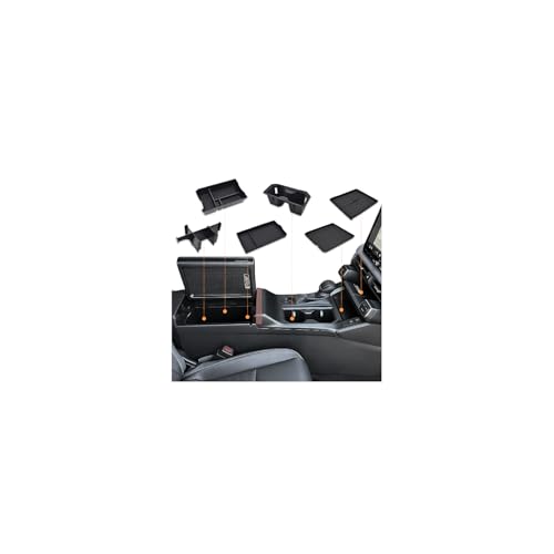 6PCS for Toyota RAV4 2026 Accessories (LE/SE/XLE/Woodland/XSE) 3 PCS Center Console Organizer Sets Wireless Charging Mat Front Center Console Mat and Cup Holder Insert for Toyota RAV4 2026+