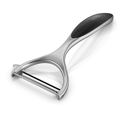 Arendo - Sparschäler Edelstahl - Kartoffelschäler breit – zweischneidig – Pendelklinge – mit Ausstecher – Kartoffeln Gemüse Karotten - für Links- und Rechtshänder