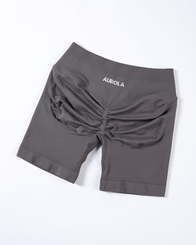 Image of AUROLA Influence Workout Shorts for Women,2.5 3.5 4.5 5.5 6.5 No Roll Up Squat Proof Scrunch Seamless Compression Gym Short