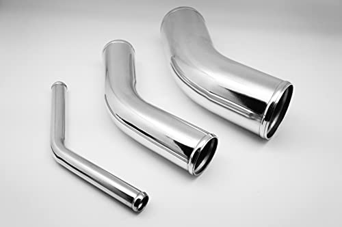 Autobahn88 Aluminum Alloy Pipe, 45-Degree, Od= 3" (76Mm), L 12" (300Mm), Glossy Polished, For Automotive Piping #TOP2