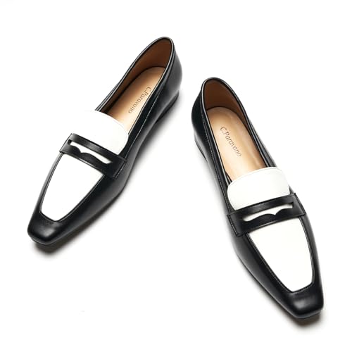 Image of C.Paravano Loafer Women Penny Loafers Flat Shoes for Women Slip On Shoes Crocodile-Embossed