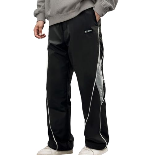 Pantalon jogging homme Y2K vintage ample et coupe-vent résistant aux déchirures F417