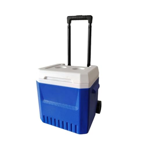 YHXSMAOY クーラーボックス 発泡プラスチック ボックス 18L 大容量 キャスター付き 冷蔵庫 24?48時間 長期 鮮度保持 プルロッド で 密封 持ち運び 簡単 屋外 キャンプ ピクニック バーベキュー 釣り 配達 に 最適 屋内外 で 使用可