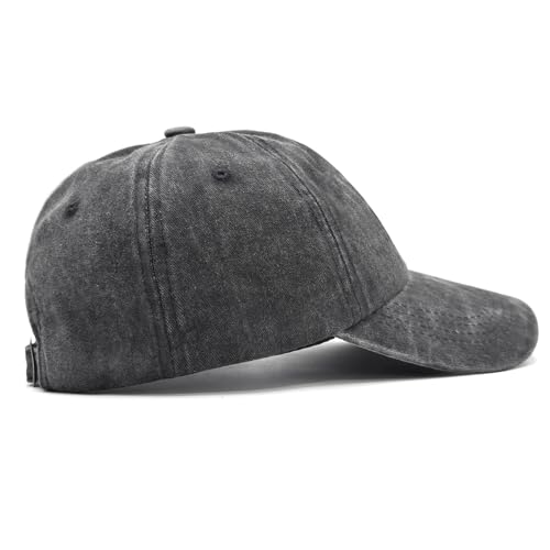 Image of Grandpa Gifts, Grandpa Hat, Best Christmas Thanksgiving Fathers Day Birthday Gifts for Grandfather from Grandkids Granddaughter Grandson, Adjustable Washed Cotton Embroidered Baseball Caps Dark Grey
