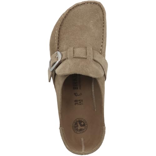 Image of Birkenstock Unisex Buckley Suede Leather Gray Taupe Sandals 9 W / 7 M US
